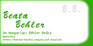 beata behler business card